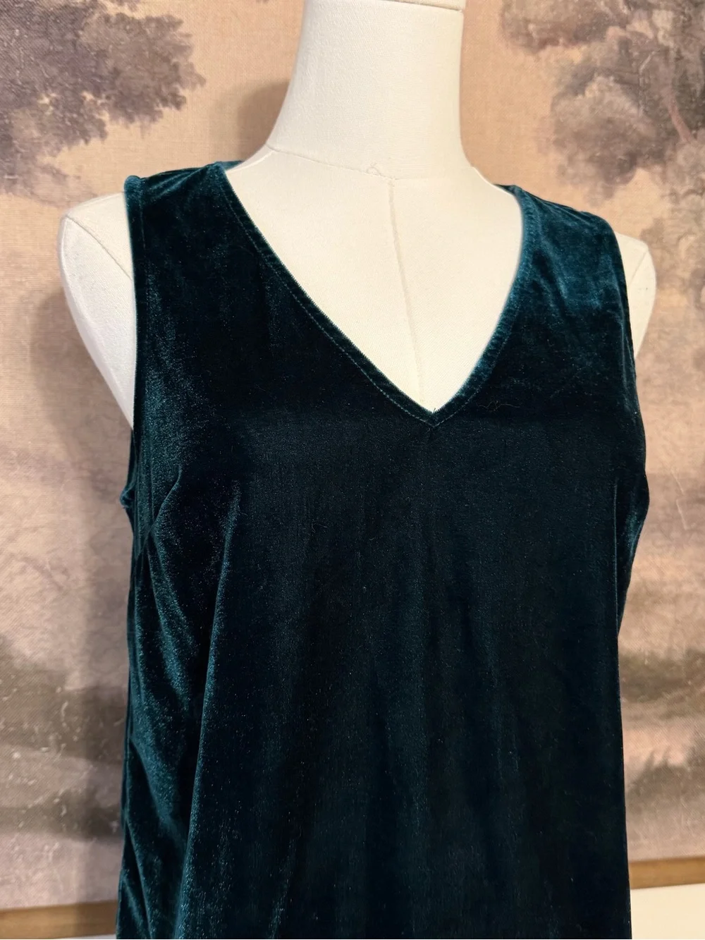 J. Crew Deep Emerald Velvet V-Neck Camisole